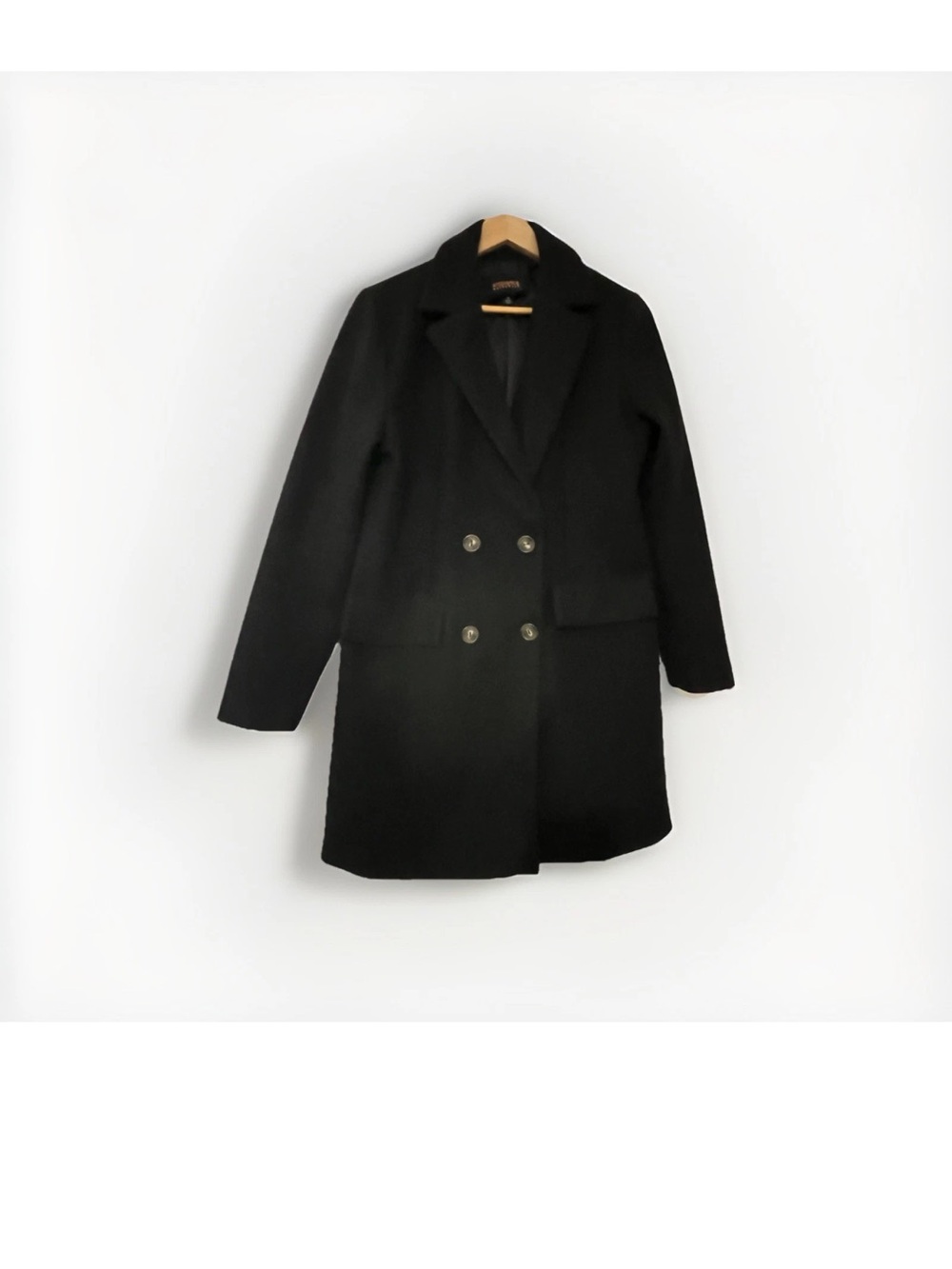 Women’s Black Double-Breasted Pea Coat